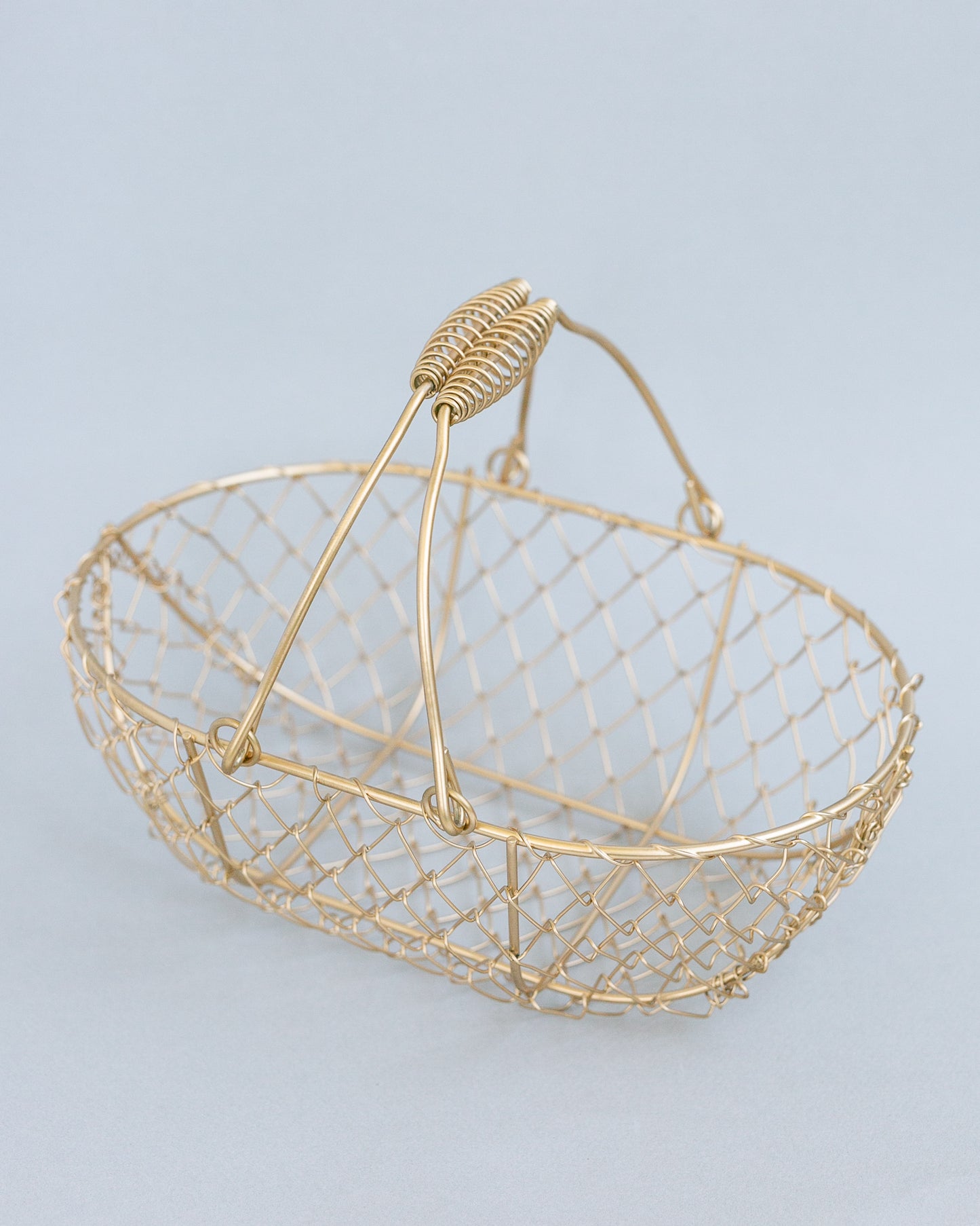Champagne Gold Oblong Wire Basket