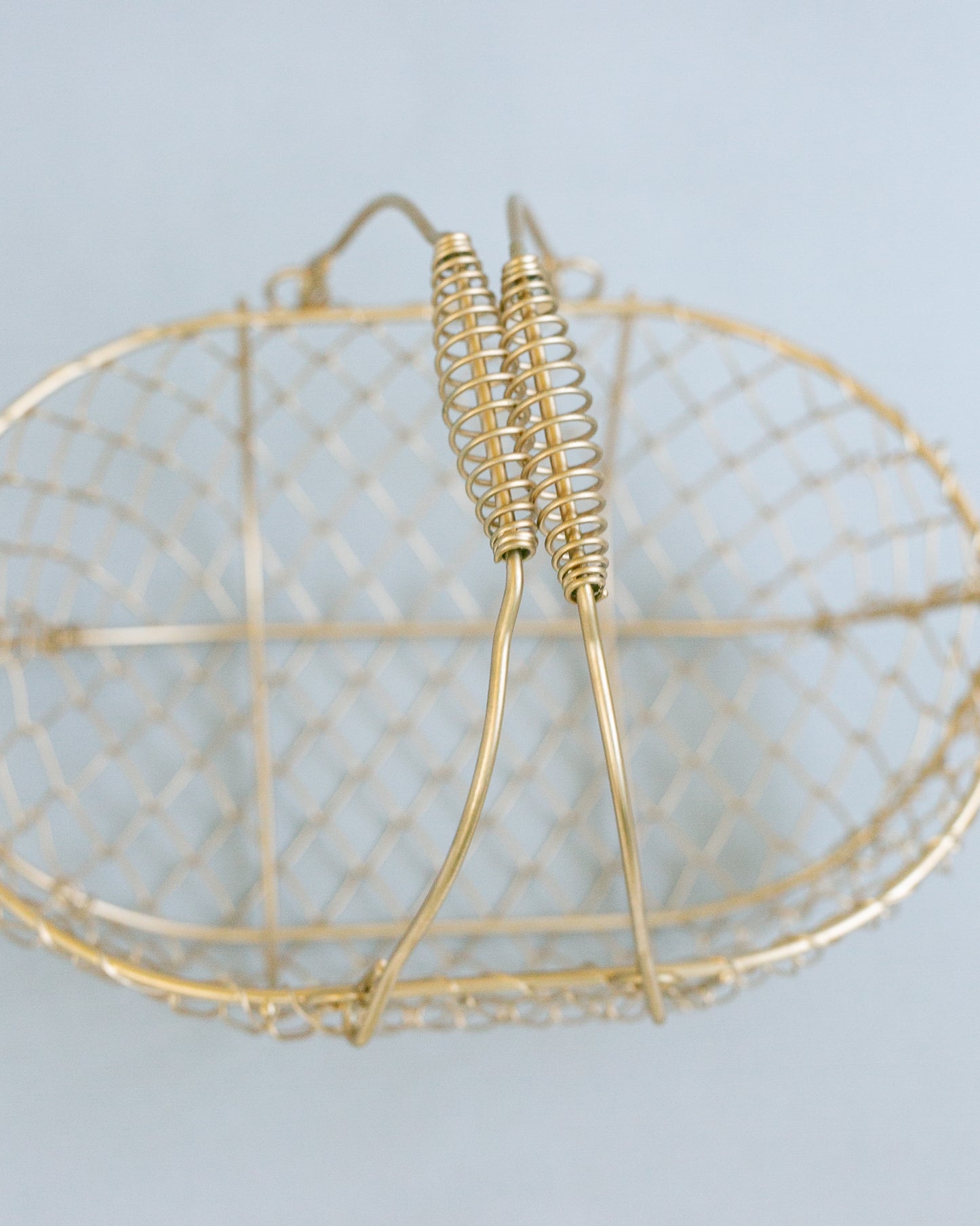 Champagne Gold Oblong Wire Basket