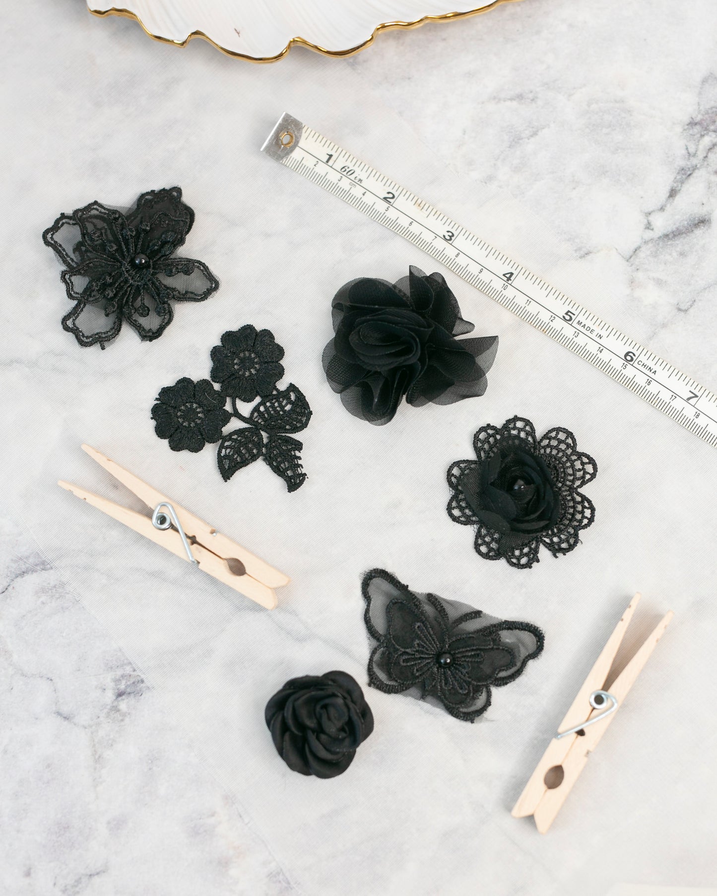 Black Appliqué DIY Embellishment Pack