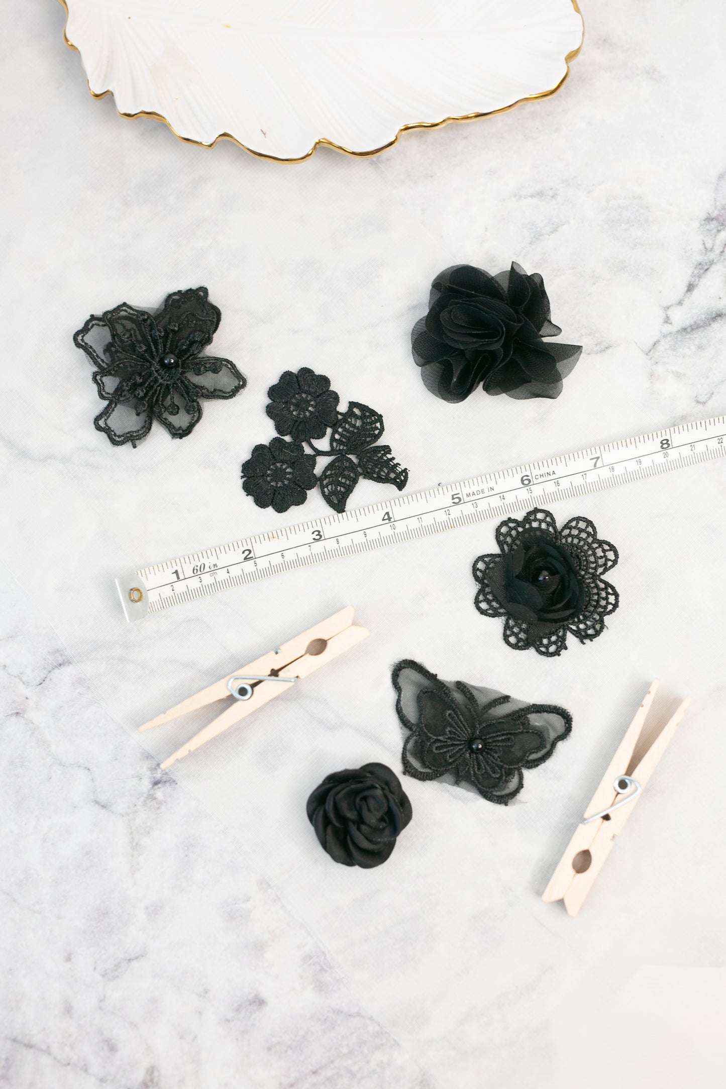 Black Appliqué DIY Embellishment Pack